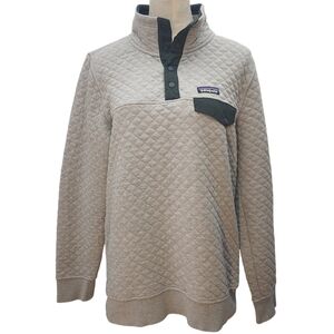 Patagonia Quilt Snap-T Sweatshirt Womens Sz M Gray Organic Cotton Quilted 25281